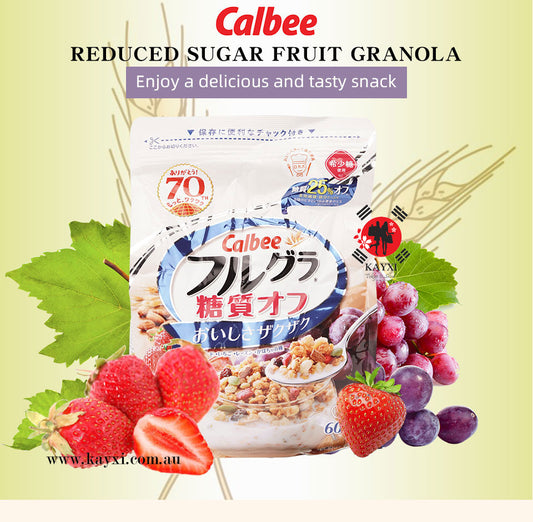 [CALBEE] Fruit Granola Cereal (Reduced 25% Sugar) 600g