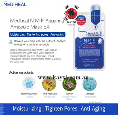 [MEDI HEAL] N.M.F Aquaring Ampoule Mask 27ml (10 Pieces)