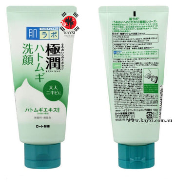 [ROHTO] HADALABO Gokujyun Hatomugi Cleansing Foam Face Wash 100ml