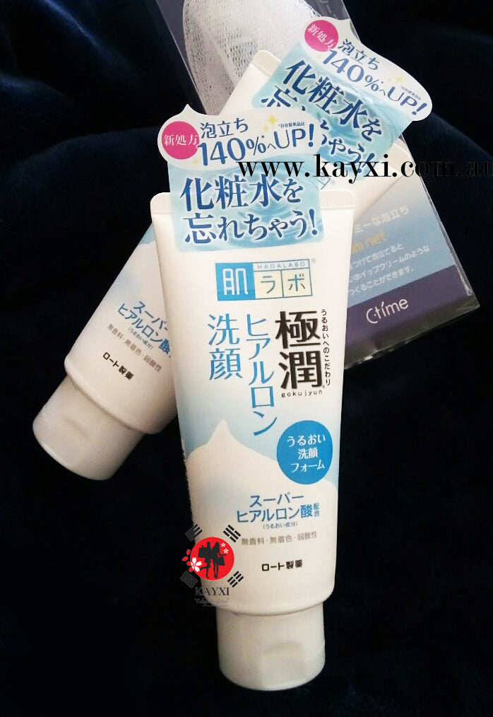 [ROHTO] HADALABO  Mentholatum Goku-Jyun  Super Hyaluronic Face Wash 100ml