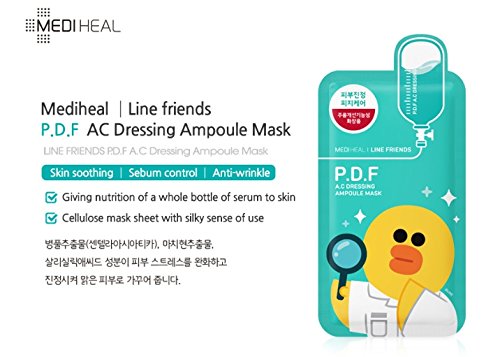 [MEDI HEAL] LINE FRIENDS P.D.F A.C Dressing Ampoule Mask 27ml (50% OFF)