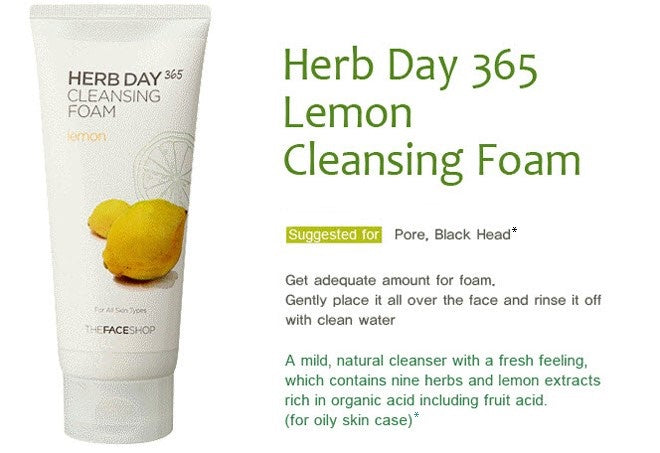 [THE FACE SHOP] Herb Day 365 Cleansing Foam 170ml (6 types to choose from)
