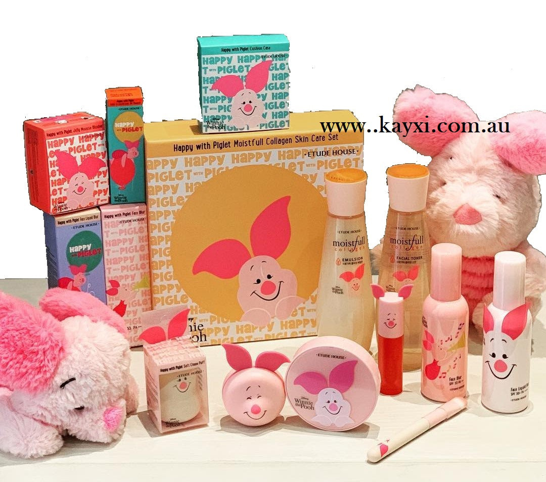 [ETUDE HOUSE]  2019 Happy With Piglet Edition Moistful Collagen Skin Care 5 Item Set Total of 430ml