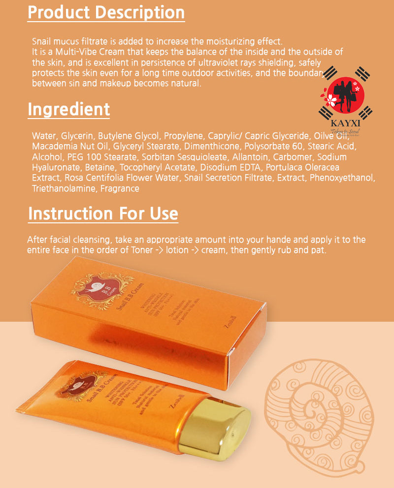 [ZENIBELL] Snail B.B Cream - SPF 50+ PA+++ 50ml