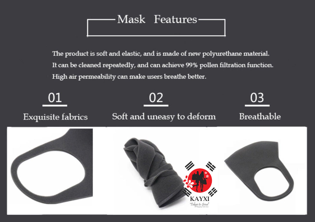 [ARAX]  Pitta Mask - Gray  Anti-Pollution Face Mask 3 pcs