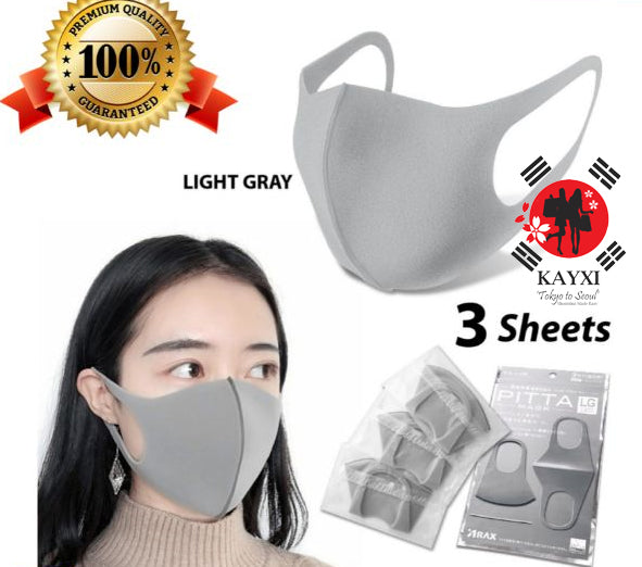 [ARAX] Pitta Mask – Light Gray Anti-Pollution Face Mask 3 pcs