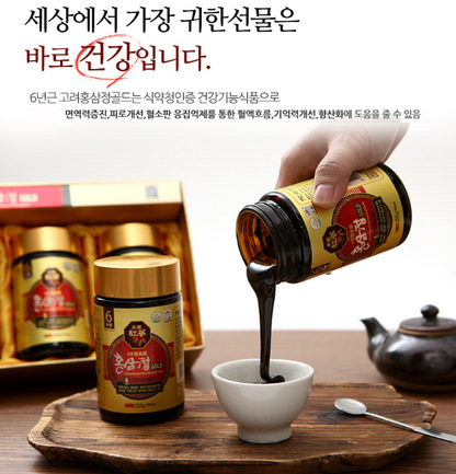 [DAEHAN RED GINSENG] 6 Years Red Ginseng Extract GOLD 1 Box of  x4 250g Jars