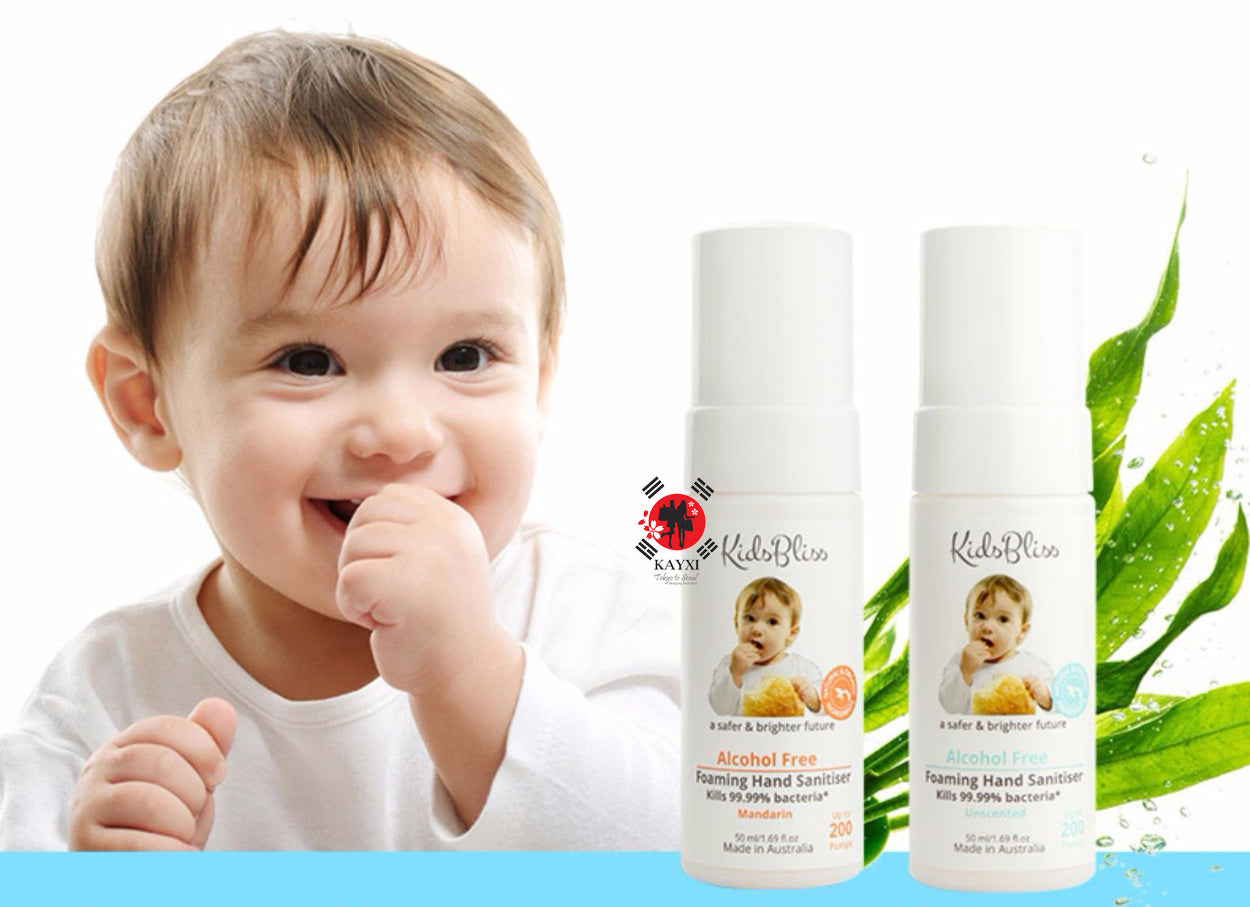 [KIDS BLISS] *A Safer & Brighter Kids Future* Foaming Hand Sanitiser Alcohol Free - Kills 99.99% Germs- MANDARIN SCENT - 50ml (80% OFF)