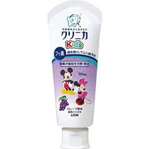 [LION] Clinica Mickey & Minnie Kids Toothpaste GRAPE Flavour 60g (JP)