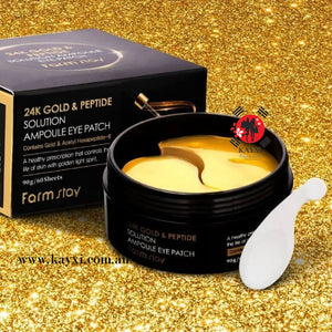 [FARM STAY] 24K GOLD & PEPTIDE SOLUTION AMPOULE  EYE PATCH  90g 60 Sheets