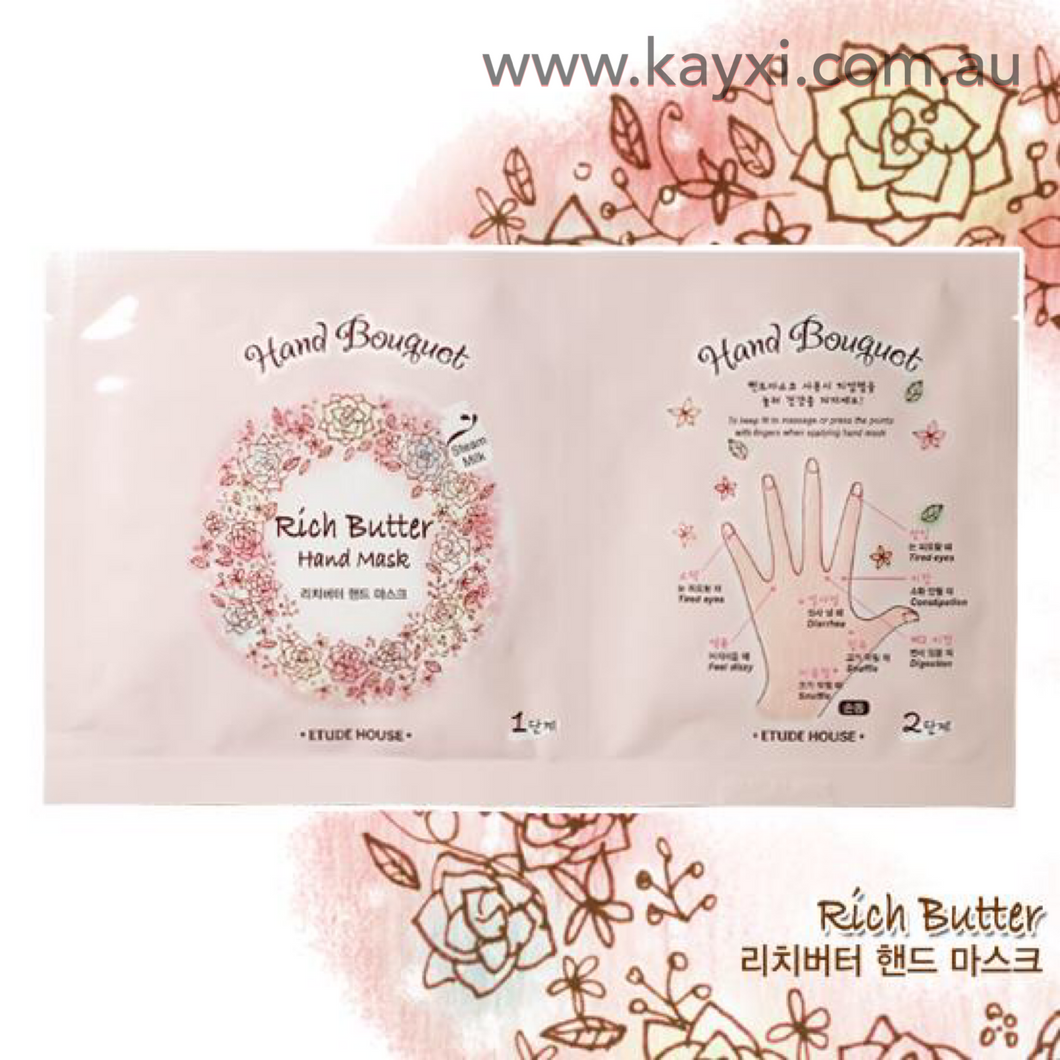 [ETUDE HOUSE] Hand Bouquet Rich Butter Hand Mask - 1 Pair