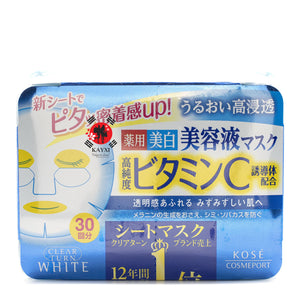 [KOSE COSMEPORT] Clear Turn White  Clear Essence Mask 30 sheets/358mls