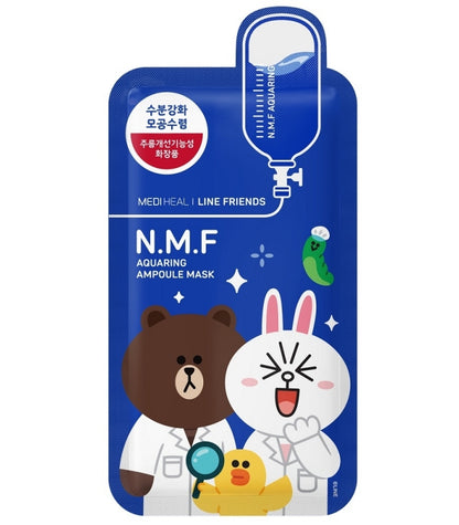 [MEDI HEAL] LINE FRIENDS N.M.F Aquaring Ampoule Mask 27ml (40% OFF)