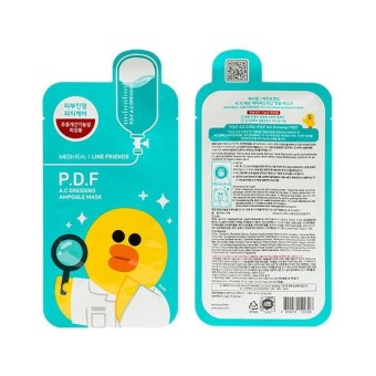 [MEDI HEAL] LINE FRIENDS P.D.F A.C Dressing Ampoule Mask 27ml (50% OFF)